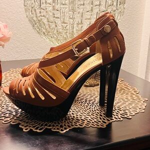 MICHAEL Michael Kors Brown and Black High Heel Sandals
